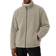 thumbnail image 1 of Gamivast Men's Fleece Jacket Full Zip up Sherpa Coat Stand Collar Winter Warm Outerwear Casual Long Sleeve Fluffy Tops with Pockets for Outdoor, 1 of 6