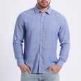 thumbnail image 1 of Gamivast Men's Long Sleeve Button Down Shirts Linen Texture Beach Tops Lightweight Breathable Casual Summer Vacation Wedding Plain Blouse, 1 of 6