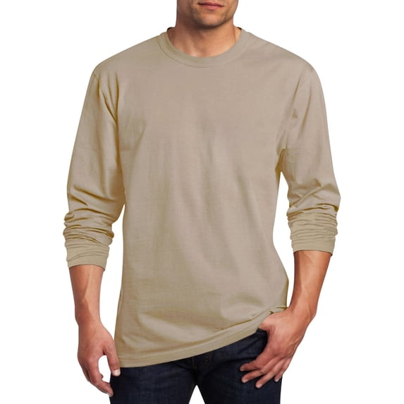 Gamivast Men's Long Sleeve Shirt Casual Crew Neck Basic Pullover Tee Regular Fit Lightweight Breathable Layering Top for Fall And Everyday Wear Khaki XXXXL