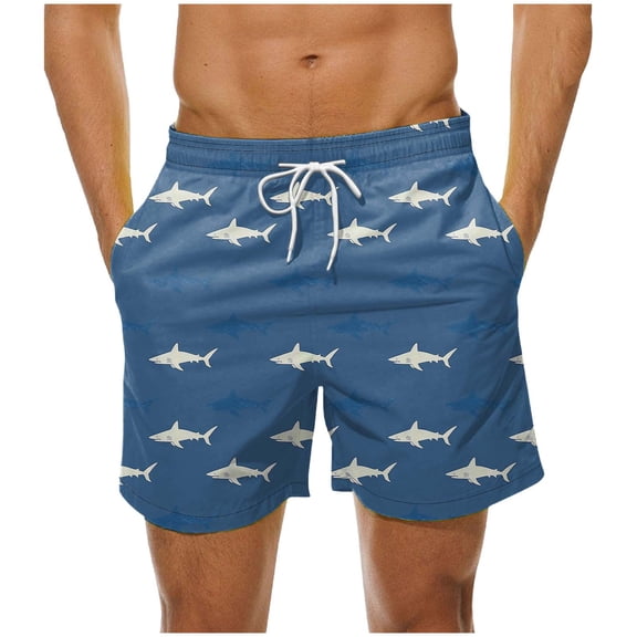 Gamivast Men's Swim Trunks Floral Print Drawstring Loose Fitted Swimming Shorts with Pockets Trendy Elastic Waist Going Out Shorts Summer Pool Outfits
