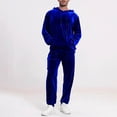 thumbnail image 1 of Gamivast Men's Velour Tracksuit Hooded Pullover and Sweatpants Set Soft Plush Velvet Outfit for Winter Warm Casual Lounge Sleepwear Home Relaxing Sweatsuit, 1 of 7