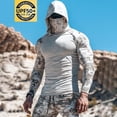 thumbnail image 1 of Gamivast Men's upf 50+ Hoodies Sun Protection Long Sleeve Uv Shirts with Built-In Face Mask Quick Dry Fishing Hiking Activewear Breathable Cooling Workout Tops White M, 1 of 3