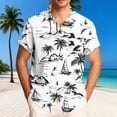 thumbnail image 1 of Gamivast Mens Beach Shirts Sailboat Print Short Sleeve Button Down Tropical Shirts Casual Summer Tees Soft Breathable Holiday Aloha Party Fashion Tops, 1 of 6
