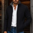 thumbnail image 1 of Gamivast Mens Cardigan Sweater Full Zip Knit Casual Stand Collar Jacket Fall Winter Warm Outerwear Ribbed Knitwear Coat with Pockets, 1 of 7