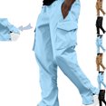 thumbnail image 1 of Gamivast Mens Cargo Pants Elastic Waist Lightweight Split Snap Button Sweatpants with Multiple Pockets Casual Straight Leg Drawstring Outdoor Pants Trendy Open Bottom Athletic Joggers, 1 of 7