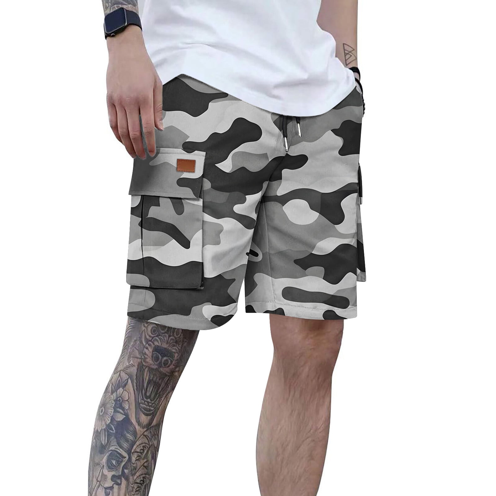 Gamivast Mens Camouflage Shorts for Men Elastic Waist Drawstring ...