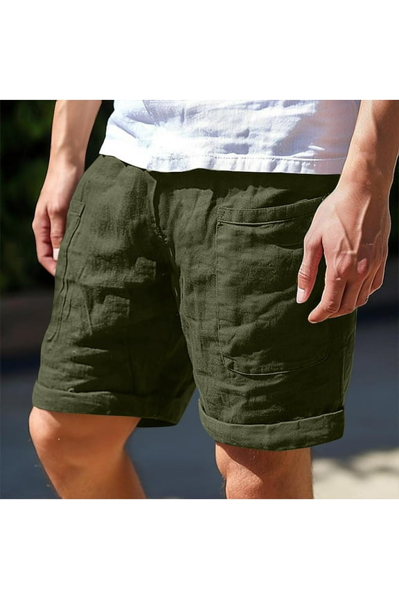 Mens Men's Suit Shorts Stretch Flat Front Shorts Casual Work Business Mens Shorts with Pockets Classic Slim Fit Summer Shorts Green XXL Recent