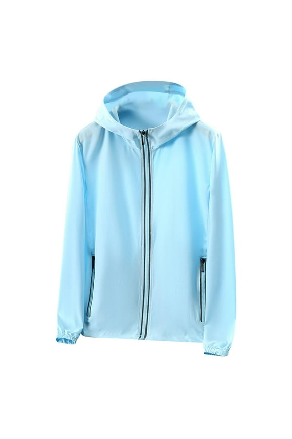Mens Long Sleeve Sun Shirt Zip up Reflective Strip Running Jacket Soft Workout Hoodies Breathable Gym Sporty Outdoor Active Wear