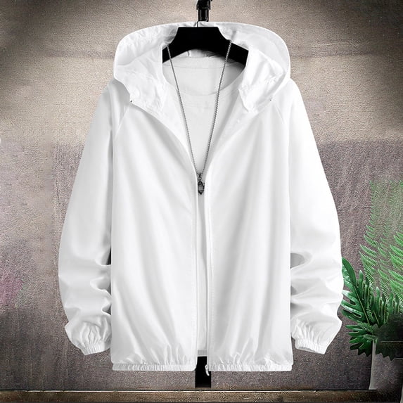 Gamivast Mens Long Sleeve Sun Shirt Zip up Solid Lightweight Hoodie Thin Sun Hoodie Breathable Soft Skinny Coat Outdoor Beach Vacation Casual Outfits