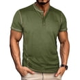 thumbnail image 1 of Gamivast Mens Shirts Casual Stylish Slim Fit Soft Stitching Crew Neck Casual Tees Short Sleeve Henley Tshirts Contrast Daily Work Business Top, 1 of 4