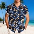 thumbnail image 1 of Gamivast Mens Short Sleeve Button Down Shirts Floral Print Tropical Shirts Casual Summer Beach Tee Soft Breathable Aloha Holiday Party Fashion Tops, 1 of 6