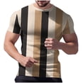 thumbnail image 1 of Gamivast Mens Short Sleeve Shirts Vertical Striped T Shirts Crew Neck Muscle Fit Casual Shirts Breathable Moisture Wicking Soft Daily Party Night Out, 1 of 6