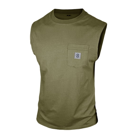 Gamivast Mens Sleeveless Shirts Crew Neck Pocket Tee Shirts Muscle Fit Athletic Workout Gym Shirts Breathable Running Summer Casual Tops