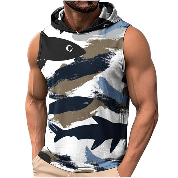 Gamivast Mens Sun Hoodie Zip up Regular Fit Sleeveless Cooling Hoodie Lightweight Soft Fabric Sun Protection Hoodie for Gym Workout And Athletic Outfits