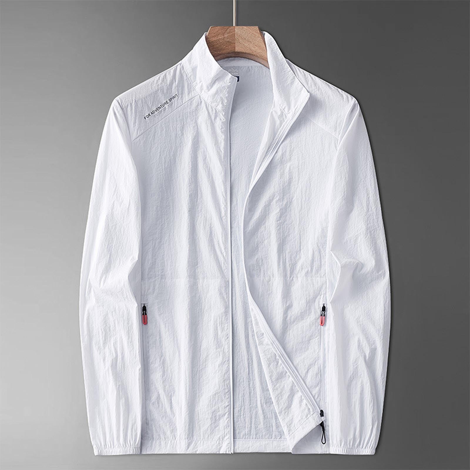 Gamivast Mens Sun Jacket Stand Collar Cooling Jackets Textured ...
