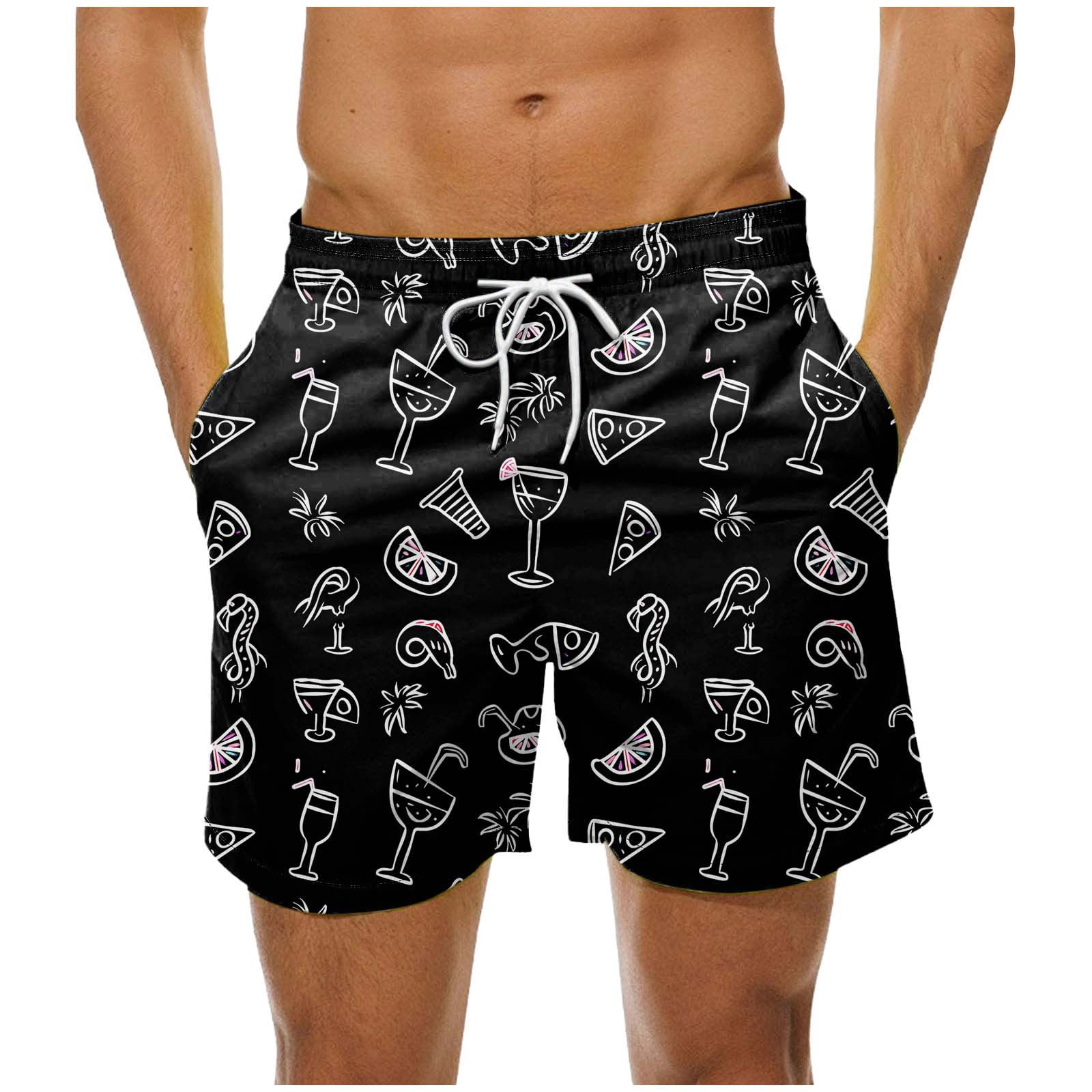 Gamivast Mens Swim Trunks Funny Graphic Elastic Waist Swimming Shorts ...