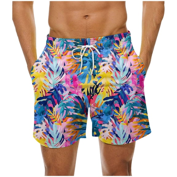 Gamivast Mens Swim Trunks Funny Graphic Elastic Waist Swimming Shorts with Pockets Gradient Board Drawstring Summer Swimsuits Holiday Beach Outfits