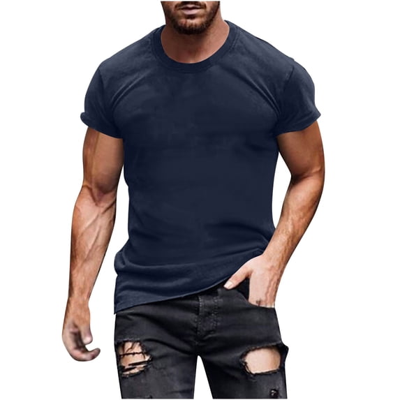 Gamivast Mens T Shirt Short Sleeve Crewneck Regular Fit Lightweight Breathable Basic Cotton Tee for Casual Daily Workout Gym Summer Layering Everyday Tops
