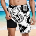 thumbnail image 1 of Mens Trunks Swim with Compression Liner Palm Tree Print Board Shorts 2 In 1 Quick Dry Athletic Running Shorts Gym Workout Summer Wear, 1 of 6