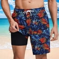 thumbnail image 1 of Mens Trunks Swim with Compression Liner Quick Dry Board Shorts Elastic Waist Swim Shorts Athletic Beach Pool Surfing Vacation Wear, 1 of 6