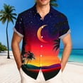 thumbnail image 1 of Gamivast Mens Vacation Shirts Night Palm Tree Print Summer Shirts Button Down Short Sleeve Hawaiian Shirts Short Sleeve Soft Breathable Holiday, 1 of 6