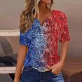 thumbnail image 1 of Gamivast Placed 4th of July Womens 3/4 Sleeve Tops Blouses Dressy Casual Usa Flag Print Graphic Tees Blouses Casual Plus Size Basic Tops Fashion Festival Shirts L Cancel Order, 1 of 5