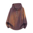 thumbnail image 1 of Gamivast Oversized Hoodies for Men-Plaid Long Sleeve Pullover Sweatshirts Button Drawstring Fall Jackets Red XL, 1 of 7