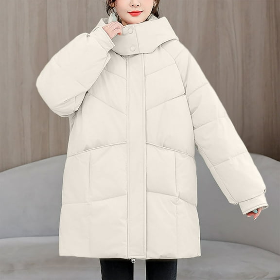 Gamivast Oversized Quilted Jacket Women Long Stand Collar Zip up Winter Hooded Coats with Pockets Fitted Button Down Long Sleeve Warm Outerwear Winter Fashion Must Haves