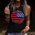 thumbnail image 1 of Gamivast Patriotic American Flag Baseball for Women Tank Top Classic Sports Graphic Sleeveless Crewneck Regular Fit Independence Day Summer Game Casual Shirts Tops, 1 of 4