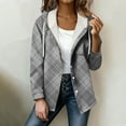 thumbnail image 1 of Gamivast Plaid Jackets for Women Trendy Hooded Button up Coat Lightweight Long Sleeve Casual Shacket Jacket Holiday Travel Outerwear with Chest Pocket, 1 of 6