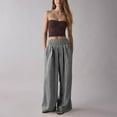 thumbnail image 1 of Gamivast Plaid Pants for Women Y2K Baggy Wide Leg Trousers with Pockets Lightweight High Elastic Waist Activewear Sweatpants Casual Streetwear Tall Pant, 1 of 4