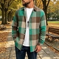 thumbnail image 1 of Gamivast Plaid Shirt Jacket for Men Button Down Long Sleeve Collared Loose Fit Flannel Shacket for Casual Work Outdoor Travel and Everyday Layering Green S, 1 of 6