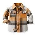 thumbnail image 1 of Gamivast Plaid Shirts for Boys Toddlers Long Sleeve Button Down Flannel Shirts Us 12 Months - 12 Years Old Fall Fashion Lapel Collar Winter Warm Shacket Jackets with Chest Pockets, 1 of 5