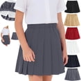 thumbnail image 1 of Gamivast Pleated Skirts for Girls Kids Elastic Waist Preppy Pull-on Uniform Skirts with Undershorts Athletic Skort Back to School Clothing Teen, 1 of 6