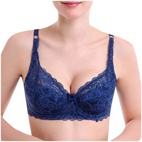 Gamivast Plus Size Bras for Women Push Up Lace Bras Adjustable Straps No Underwire Breathable Bralettes Comfort Wirefree Everyday Bras Blue 85C Brasier Sin Costuras Para Mujer My Orders