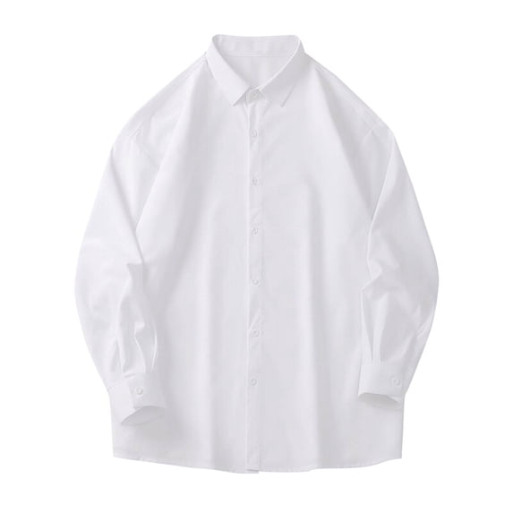 Gamivast Plus Size Dress Shirts for Men Oversized Button up Shirts Long Sleeve Pullover Business Casual Lapel Collar Sweatshirts Holiday Party Outfits