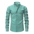 thumbnail image 1 of Gamivast Plus Size Dress Shirts for Men Striped Slim Fit Button up Tshirts Trendy Lapel Collar Long Sleeve Sweatshirt Office Casual Outfits, 1 of 4