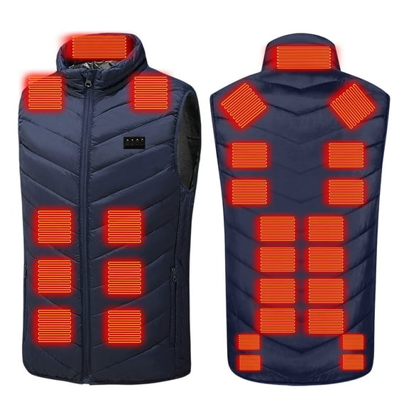 Gamivast Plus Size Heated Vest for Men and Women USB Rechargeable Zip Up Stand Collar Quilted Jackets with 27 Heating Zones and 3-levels 4 Control Coats with Zipper Pockets no Power Bank