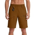 thumbnail image 1 of Gamivast Plus Size Shorts for Men Quick Dry Elastic Waist Hiking Utility Cargo Shorts with Pockets Lightweight Stretchy Outdoor Fishing Travel Tactical Summer Wear Brown L, 1 of 7