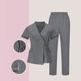 thumbnail image 1 of Gamivast Plus Size Womens Nursing Scrubs Set Elastic Waist Pant Open Front Scrubs Tops Soft Stretch Breathable Nurse Scrubs Two Pockets Healthcare Wear, 1 of 7