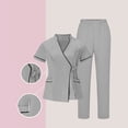 thumbnail image 1 of Gamivast Plus Size Womens Nursing Scrubs Set Elastic Waist Pant Open Front Scrubs Tops Soft Stretch Breathable Nurse Scrubs Two Pockets Healthcare Wear, 1 of 7