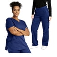 thumbnail image 1 of Gamivast Plus Size Womens Plus Size Scrubs V-Neck Top and Elastic Waist Wide Leg Pants Scrubs Set Breathable Moisture Wicking Scrubs Pants Hospital Wear, 1 of 4