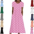 thumbnail image 1 of Gamivast Polka Dot Dress for Women Short Sleeve Crew Neck Maxi Dress With Pockets Loose Fit Casual Dresses A-Line Summer Sundress Sun Dresses Beach Wear, 1 of 5
