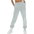 thumbnail image 1 of Gamivast Printed Joggers for Women Cute Casual Straight Leg Joggers with Pockets Relaxed Fitted Drawstring Elastic Waist Sweatpants Sports Running Cuffs Pants, 1 of 4