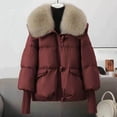 thumbnail image 1 of Gamivast Puffer Quilted Jackets Women Faux Fur Collar Zip up 2025 Fall Winter Trendy Long Sleeve Coats Padded Outerwear with Pockets Warm Casual Belted Jackets, 1 of 3