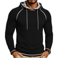 thumbnail image 1 of Gamivast Pullover Hoodie for Men Soft Long Sleeve Hooded Sweatshirt with Drawstring Hood Contrast Trim and Athletic Fit Casual Workout Gym Outdoor Travel Top for Fall and Winter Black XXL, 1 of 6