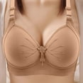 thumbnail image 1 of Gamivast Push Up Bras for Women Wireless Plus Size Bras Lace Seamless Adjustable Gathering Bra Seamless Full Coverage Bras Everyday Bra Beige L Brasier Sin Aros Para Mujer, 1 of 3