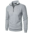 thumbnail image 1 of Gamivast Quarter Zip Pullover for Men Long Sleeve Sweatshirts Casual Athletic Mock Neck Tops Lightweight Fall Winter Basic Shirts for Workout Everyday Wear Gray S, 1 of 7