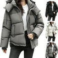 thumbnail image 1 of Gamivast Quilted Jackets for Women with Hood Oversized Button Down Zip up Winter Jackets Casual Stand Collar Solid Coats with Pocket Trendy Travel Outfits, 1 of 9