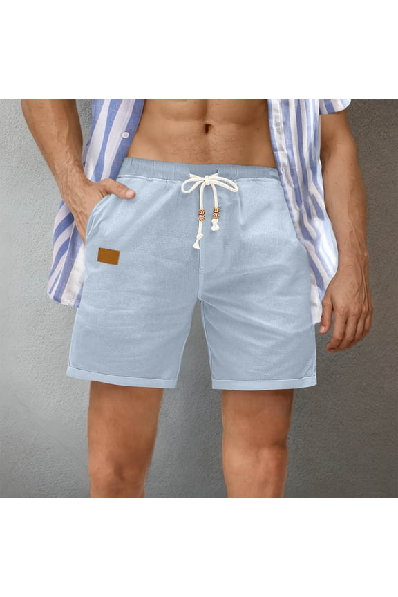 My Recent Placed Straight Leg Shorts for Men Drawstring Elastic Waist Casual Shorts Lightweight Breatable Summer Hiking Shorts with Pockets Blue XL Previous History